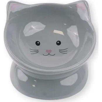 miska pro kočku HAP Keramická miska vysoká pro kočky šedá 100ml