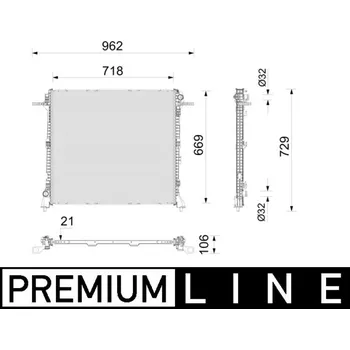Chladič motoru Chladič, chlazení motoru MAHLE CR 2788 000P