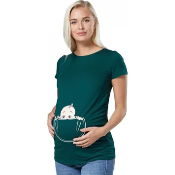 Vtipné těhotenské tričko Baby smaragdové Velikost: 2XL
