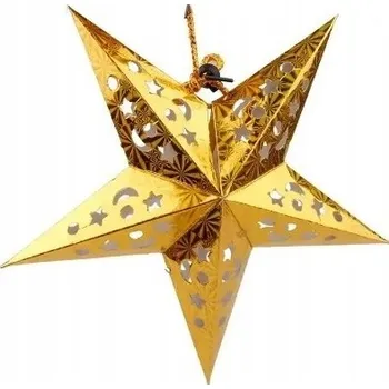 Vánoční dekorace PAPÍROVÁ HVĚZDA 3D ZÁVĚSNÁ VÁNOČNÍ VELKÁ OZDOBA DEKORACE