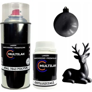 Barva ve spreji Lak ve spreji na figurky, skleněné a keramické ozdoby RAL 7043 LESK