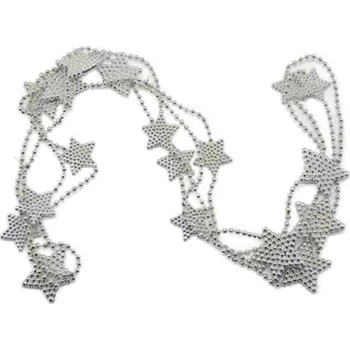 Vánoční ozdoba UH Řetěz hvězdy pvc 3-4cm/2,7m stříbrná