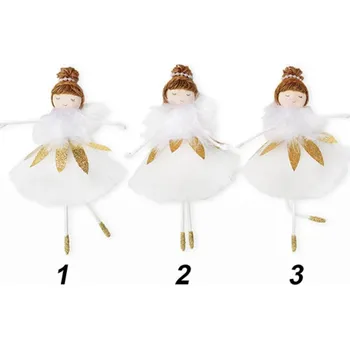 Vánoční dekorace UH Baletka závěs textil 18,5 cm bílá