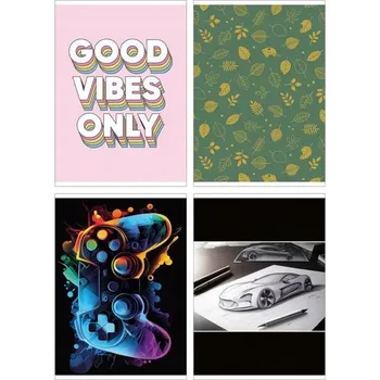 Sešit Sešit A5 s mřížkou Gimboo, 60 listů, mix barev