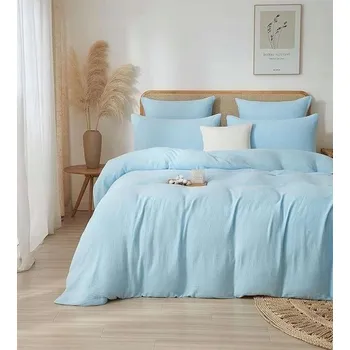 Povlečení Povlečení 3dílné Mikrovlákno 220x240 cm + povlaky na polštáře 65x65 cm Modré