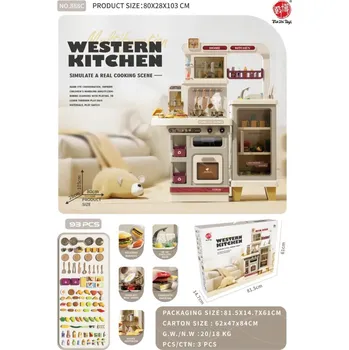 Dětská kuchyňka Ramiz MEGA kuchyně se světlem, zvukem a párou + příslušenství béžová