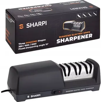 Elektrický diamantový Brousek Sharpi na kuchyňské nože, čepel 15°, 3 v 1