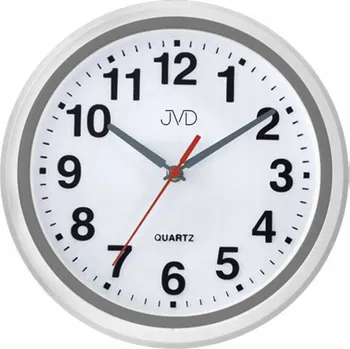 Hodiny BÍLÉ ŠEDÉ PŘEHLEDNÉ KULATÝ TICHÉ HODINY NÁSTĚNNÉ JVD HA41.6 28 cm