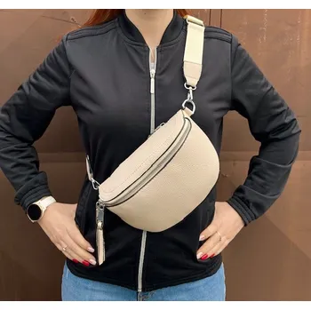 Outdoorové zavazadlo Piazza Italia Dámská crossbody ledvinka - světlá béžová