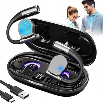 Sluchátka Černé překladatelské sluchátka Bluetooth 5.3, 144 jazyků, s potlačením hluku