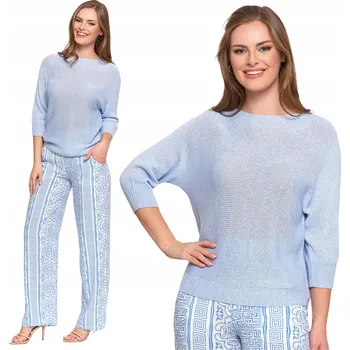 Dámský svetr Dámský svetr s krajkovým vzorem, jemný tenký svetřík s lodičkovým výstřihem MORAJ - M