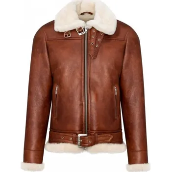 Pánská casual bunda Sikora Pánská kožešinová bunda Liam - hnědá