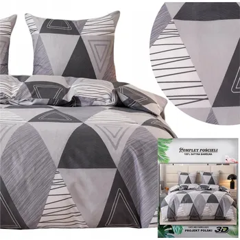 Povlečení Povlečení 160x200 3dílná sada povlaků 70x80 saténové Maria geometrické