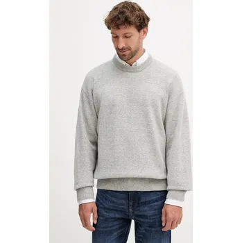 Pánský svetr Vlněný svetr BOSS C-Hercole pánský, šedá barva, 50550001 09X, vel. XL