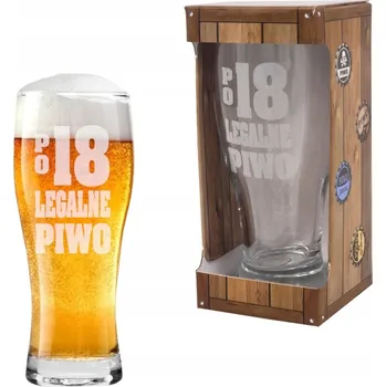 Sklenice Dárek k 18. narozeninám pro přítele/přítelkyni - skleněný Pivní Sklenice sklenice na pivo