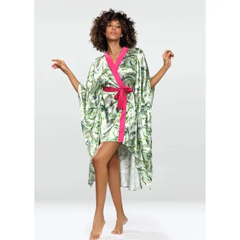 Dámský župan Luxusní saténový župan DKaren se vzorem - M