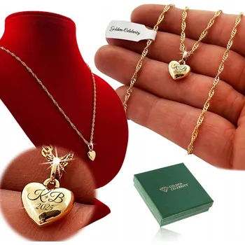 Náhrdelník ZLATÝ NÁHRDELNÍK SE SRDÍČKEM PRO NI Z CHIRURGICKÉ OCELI + DÁREK GRAVÍROVÁNÍ ZDARMA