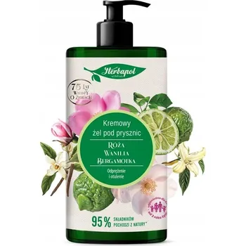 Koupelová kosmetika Herbapol krémový sprchový gel růže vanilka bergamot 740 ml
