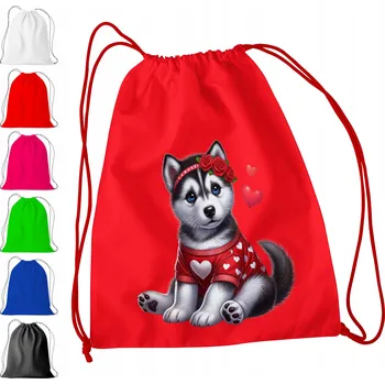 Obraz ČERVENÝ SÁČEK DO ŠKOLKY, ŠKOLY, NA TV - PSI HUSKY ŠTĚNĚ