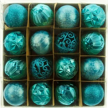 Vánoční ozdoba UH Set 16 koulí, modré mix, 6cm