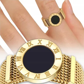 Prsten Snubní Prstýnek s kruhovým kroužkem, zlatý, chirurgická ocel pozlacený 18K zlatem, jednoduchý