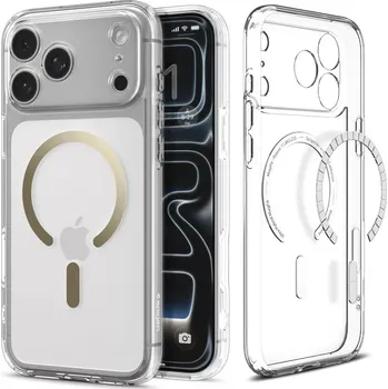 Pouzdro na mobilní telefon Spigen Ultra Hybrid MagSafe pro iPhone 17 Pro čiré/zlaté