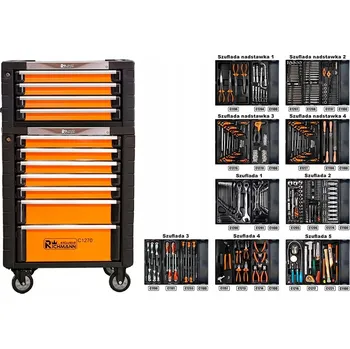 DÍLENSKÝ VOZÍK NA NÁŘADÍ + NÁSTAVBA 9 ZÁSUVEK 337 DÍLŮ R