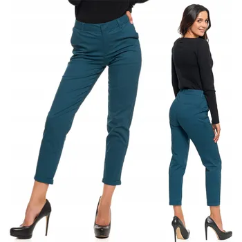 Dámské kalhoty DÁMSKÉ BAVLNĚNÉ CHINOS KALHOTY S OPASEK MORAJ ELEGANTNÍ SET 36