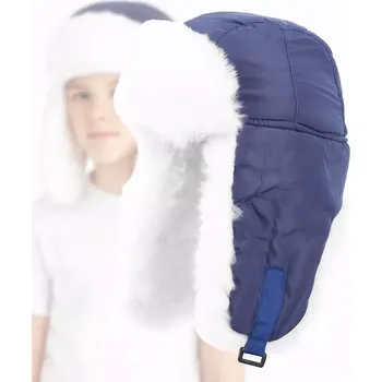 Čepice Haker zimní čepice ušanka modrá, velikost M/L