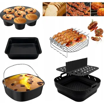 fritéza Sada příslušenství pro horkovzdušnou fritézu: Rošt a koš na hranolky, 11 dílů