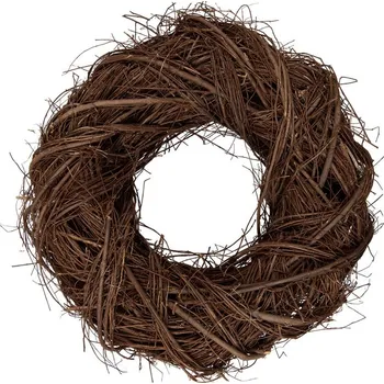 Věnec Přírodní hnědý proutěný věnec Woodly M - Ø 40*11cm