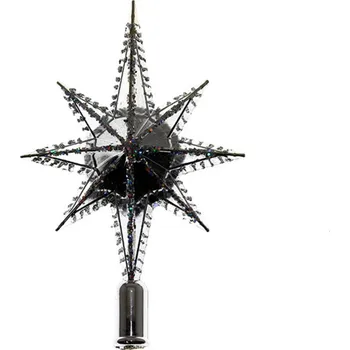 Vánoční ozdoba UH Špička hvězda na stromek 15cm, stříbrná v blistru