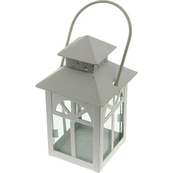 Vánoční svícen SEIZIS Lucerna kovová 13,5cm, bílá