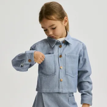 Dívčí košile Reserved - Krátká košile s límečkem - modrá - 452FW-55X - 452FW-55X-146