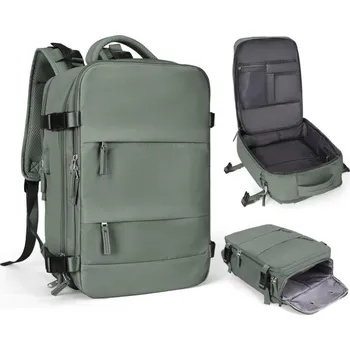 Městský batoh Weekender Carry on Batoh rozšiřitelný aktovka voděodolný světle zelený