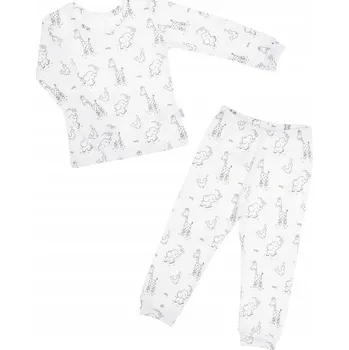 Chlapecké pyžamo Dětské pyžamo s dlouhým rukávem se zvířátky bílé Nicol, vel. 92