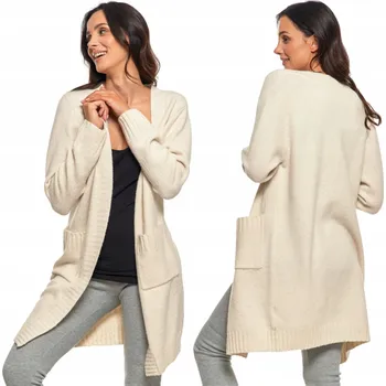 Dámský svetr Moraj dámský svetr bílý rovný do půlky stehen velikost XL/XXL