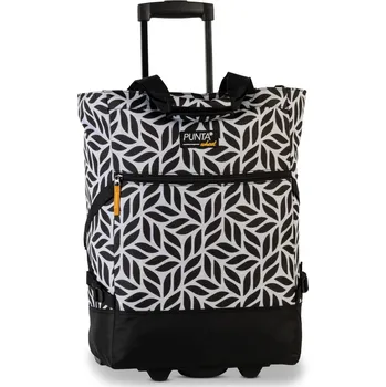 Nákupní taška Punta Nákupní taška na kolečkách Print - černobílé listy