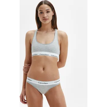 Kalhotky Šedé žíhané kalhotky Calvin Klein - Dámské Calvin Klein bílá | šedá 1318630