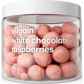 Sušené ovoce Vilgain Maliny v čokoládě – 3× bílá čokoláda 150 g