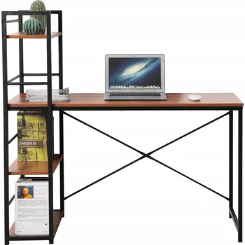 Psací stůl Obdélníkový psací stůl Jumi 120 x 52 x 120 cm černý, odstíny hnědé