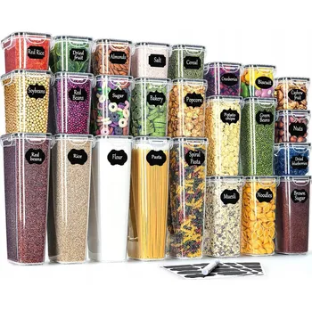 Dóza na potraviny 25x PLASTOVÉ KRABIČKY NA JÍDLO, UZAVÍRATELNÉ HERMETICKÉ DÓZY + SAMOLEPKY