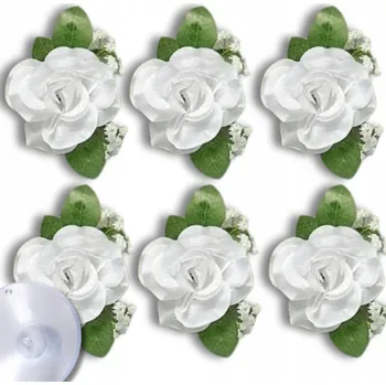 Obraz Dekorace na auto – květiny bílé