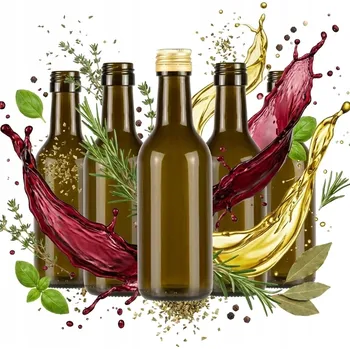 Láhev 10x Skleněná láhev na VÍNO 200 Ml TMAVÉ SKLO na Víno Ocet Likéry Vzorky