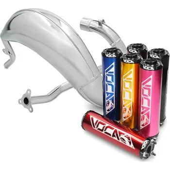 Výfuk pro motocykl Voca Racing Výfuk Voca Cross chrom 50/70 ccm pro Sherco 50 SM-R, SE-R VCR-RD38184