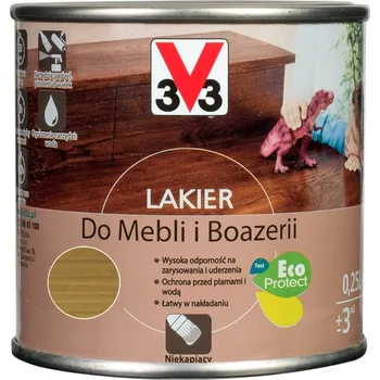 barva a nátěr na dřevo V33 Lak na nábytek a obložení Dub Střední Lesk 0,25 l