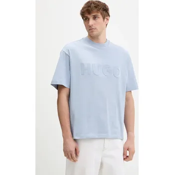 Bavlněné tričko HUGO Dinkee 50525765 modrá 05X, vel. XXL