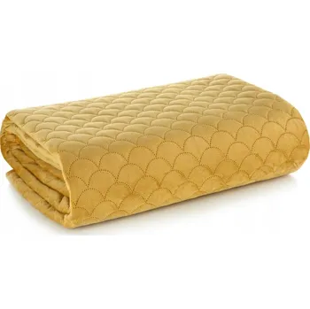 Přehoz na lůžko Přehoz na postel Eurofirany velur 170 cm x 210 cm žlutý