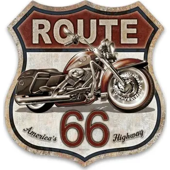 Plechová cedule D.E. metal signs Plechová cedule Route 66 Bike 30 cm x 30 cm