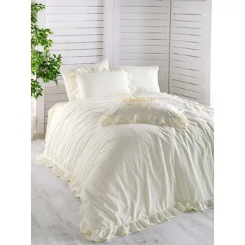 Povlečení Povlečení prádlo KRÉMOVÉ S BARBETONOVÝM Bavlna 160x200